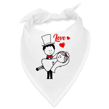 ehepaar married - Bandana - Weiß - Vorne