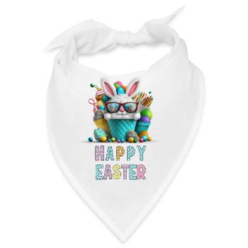 Frohe Ostern - Froher Osterhase - Bandana - Weiß - Vorne