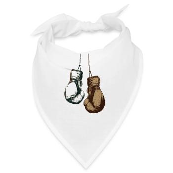 Boxhandschuhe hängend an den Schnüren Design - Bandana - Weiß - Vorne