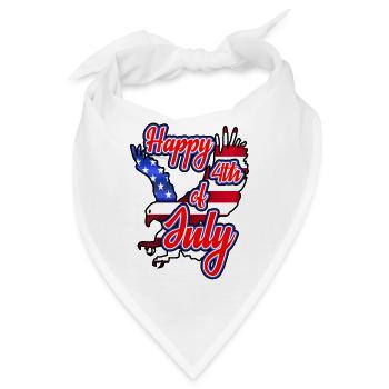 Happy 4th of July - Independence Day - Bandana - Weiß - Vorne