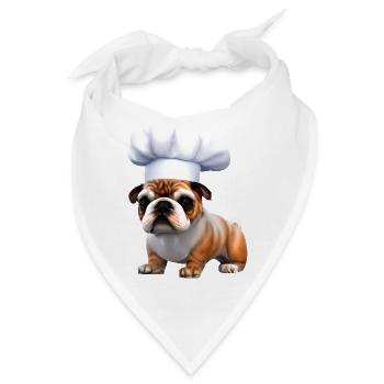 Bulldogge Hunde Hundebesitzer Gastronom Hund Köche - Bandana - Weiß - Vorne