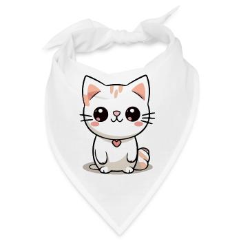Minima, die kleine Katze - Bandana - Weiß - Vorne