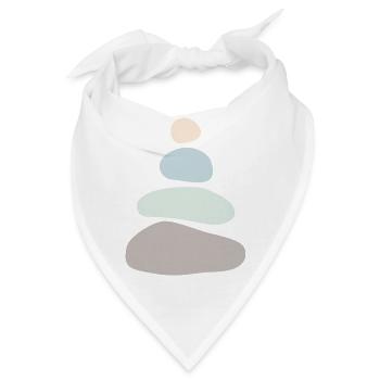 Minimalistischer Steinstapel – Zen Balance Art - Bandana - Weiß - Vorne
