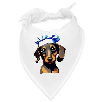 Dachshund Gastronom Hund Dackelwelpe Kochen Hunde - Bandana - Weiß - Vorne