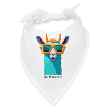Retro-Lama-Revolte - Bandana - Weiß - Vorne