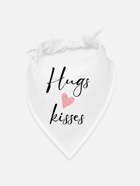hugs & kisses - Bandana - white - Front