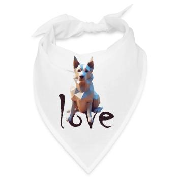 Hohe Detailgenauigkeit: Schäferhund atemberaubend - Bandana - Weiß - Vorne