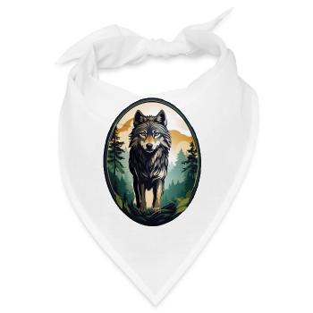 Waldbewohner Wolf - Bandana - Weiß - Vorne