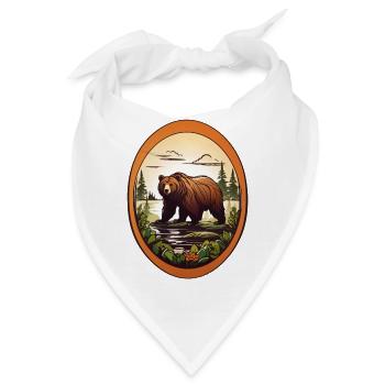 Waldbewohner Braunbär - Bandana - Weiß - Vorne