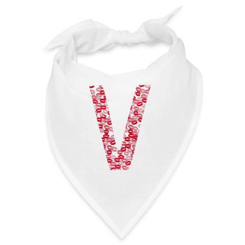 Buchstabe V - Kiss Hemd - Bandana - Weiß - Vorne