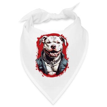 Hunderasse Pitbulls - Bandana - Weiß - Vorne