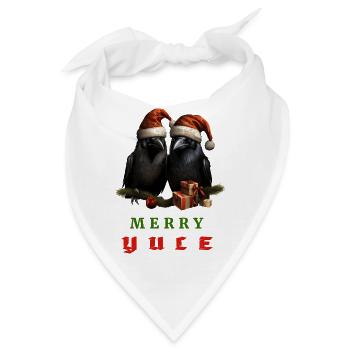 Merry Yule mit Hugin und Munin - Bandana - Weiß - Vorne