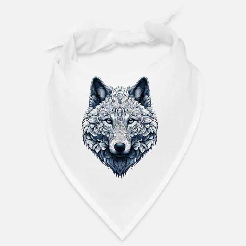 Wolf decorated with Mandalas Bandana