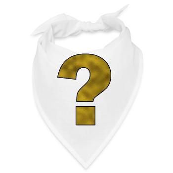 Satzzeichen Fragezeichen Gold - Bandana - Weiß - Vorne