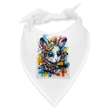 [MB] Maus versteckt sich - Bandana - Weiß - Vorne