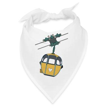 Seilbahn Gondel - Gelb Herz - Bandana - Weiß - Vorne