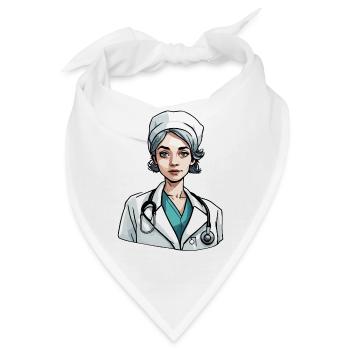 Ärztin / Medizinerin / Doktor / Beruf / Fachärztin - Bandana - Weiß - Vorne