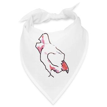 Huhn - Henne - Bandana - Weiß - Vorne