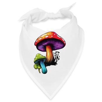 Pilz / Mushroom / Wiese / Wald / Goa / Psy - Bandana - Weiß - Vorne