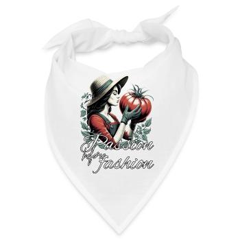 Frau küsst XXL Tomate Geschenk - Bandana - Weiß - Vorne