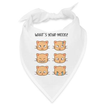 Katzen - wie ist deine Stimmung? - Bandana - Weiß - Vorne
