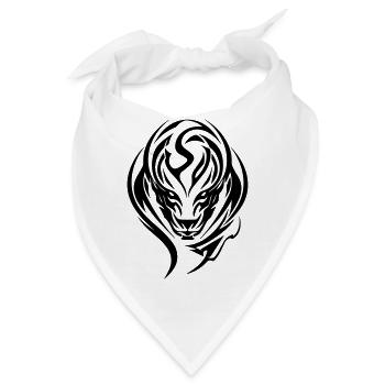Schlangenkopf Tribal Art - Bandana - Weiß - Vorne