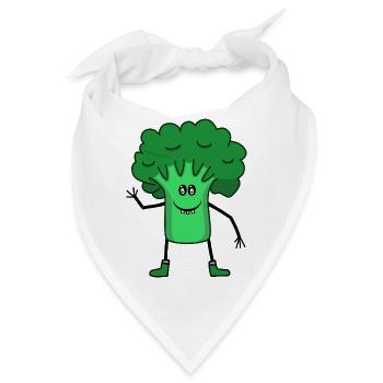 Brokkoli Gemüse Garten Küche Speise Vegetarisch - Bandana - Weiß - Vorne