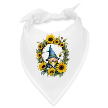 Sonnenblumen-Gnom - Bandana - Weiß - Vorne