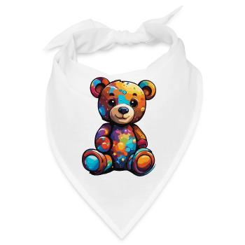 Teddybär / Kuscheltier / Stofftier / Geschenkidee - Bandana - Weiß - Vorne