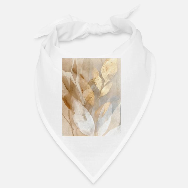 Feuilles d’accent dorées - Bandana - blanc