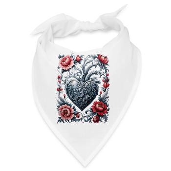 Herz Barock - Bandana - Weiß - Vorne