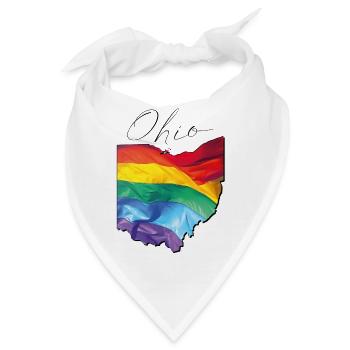 Ohio (USA) | echte Flagge | LGBTQIA+ Script - Bandana - Weiß - Vorne