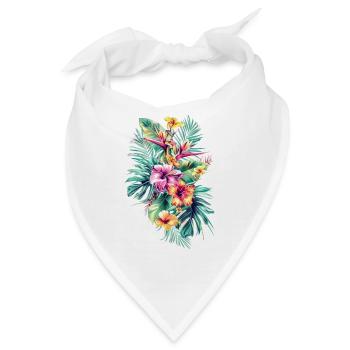 Hawaii Blumen design - Bandana - Weiß - Vorne