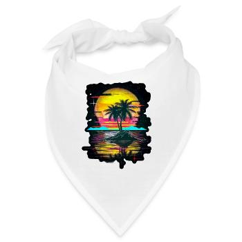 Palmen Insel - Bandana - Weiß - Vorne
