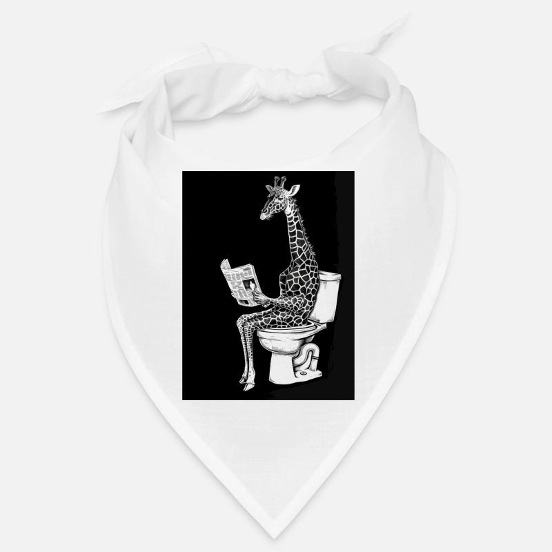 Relaxed giraffe reader on toilet Bandana