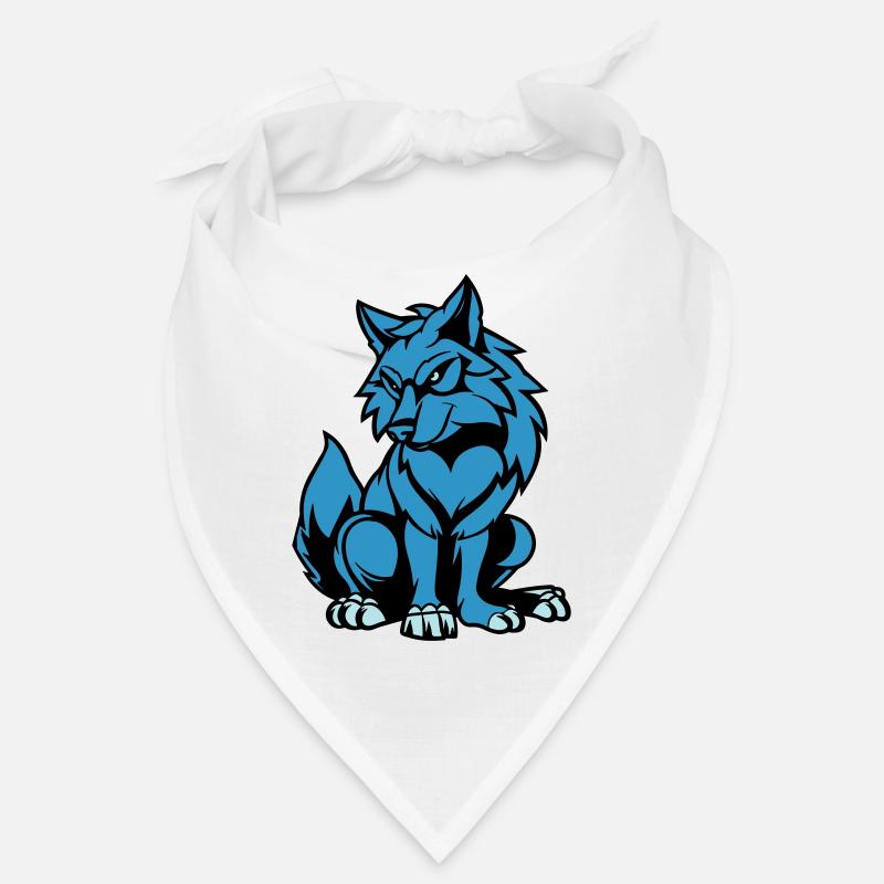 wolf comic tier - Bandana - Weiß