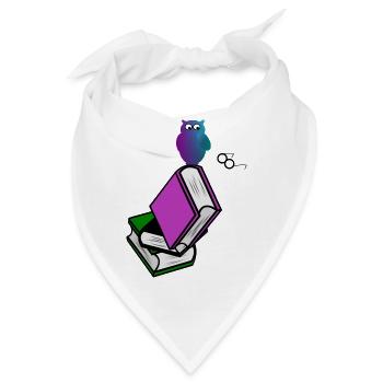 Buch Mit Eule - Bandana - Weiß - Vorne
