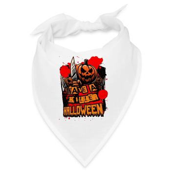 Killer Halloween Kürbis - Bandana - Weiß - Vorne