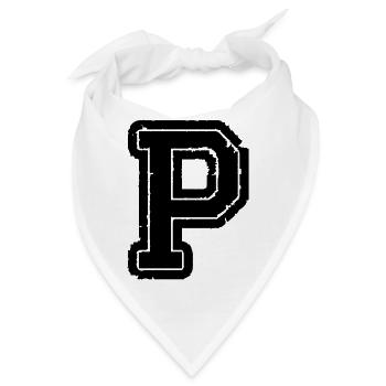 buchstabe P - Bandana - Weiß - Vorne