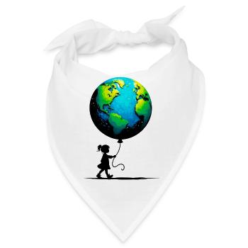 Planet Erde - Bandana - Weiß - Vorne