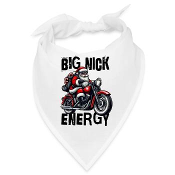 Big Nick Energy – Santa auf Motorrad - Bandana - Weiß - Vorne