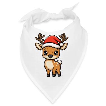 Hirsch Weihnachten - Bandana - Weiß - Vorne