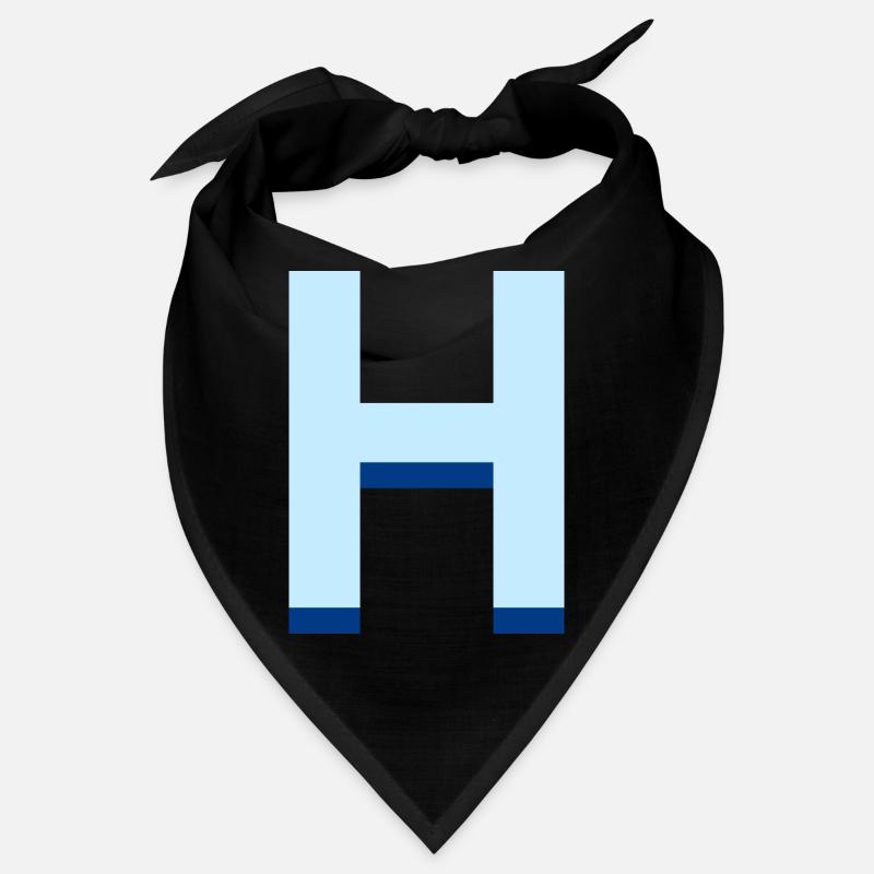 Pop und moderner blauer Buchstabe h Bandana