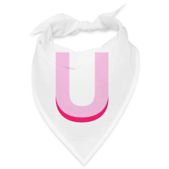 Pop- und moderner rosa Buchstabe u - Bandana - Weiß - Vorne