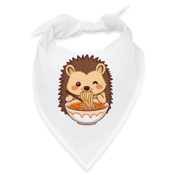 Ein süßer Igel mag Nudelsuppe - Bandana - Weiß - Vorne