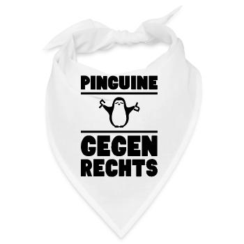 Pinguine gegen rechts / schwarz - Bandana - Weiß - Vorne