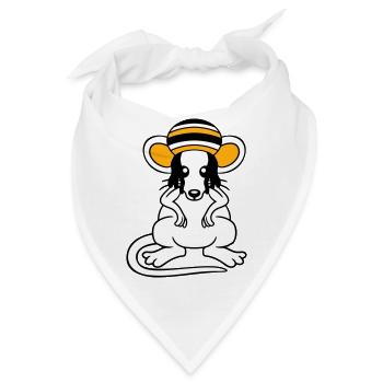 Maus Raggae Jamaika Hut Rasta Locken Chill Mütze - Bandana - Weiß - Vorne