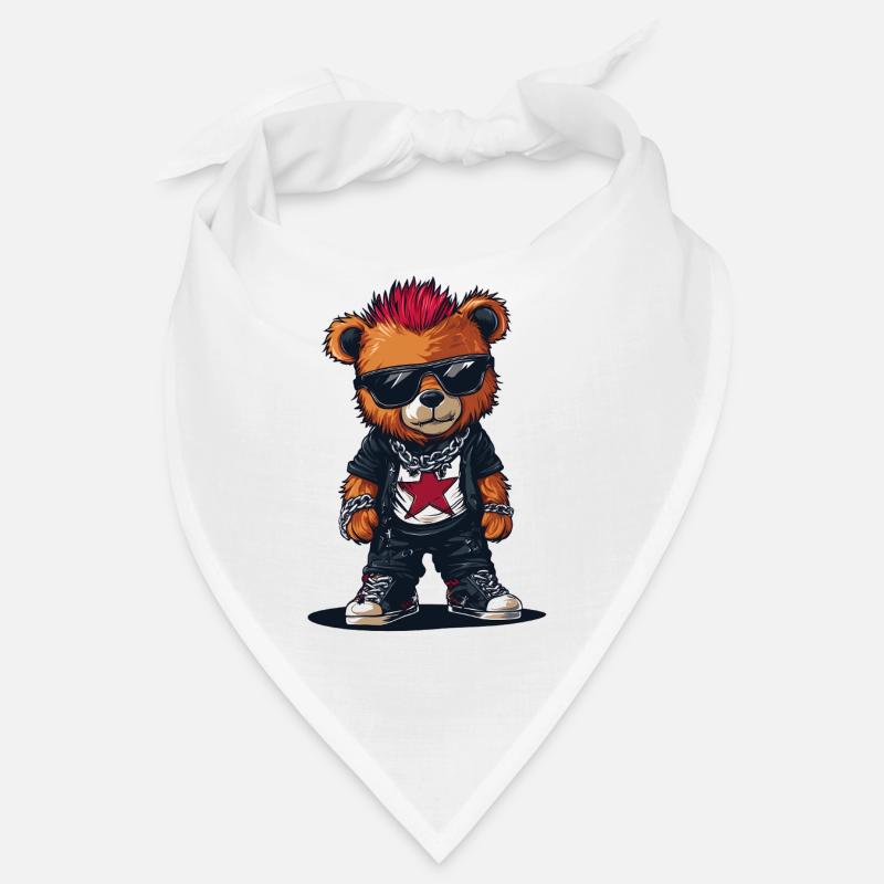 Cool Punk Teddy Bear Punk Rock Bandana