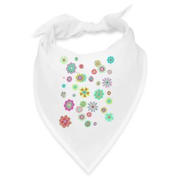 Bunte Blumenmuster für fröhliche Anlässe - Bandana - Weiß - Vorne