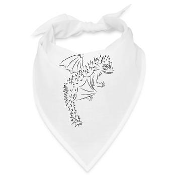 Nuri der kleine Drache, schwarz - Bandana - Weiß - Vorne